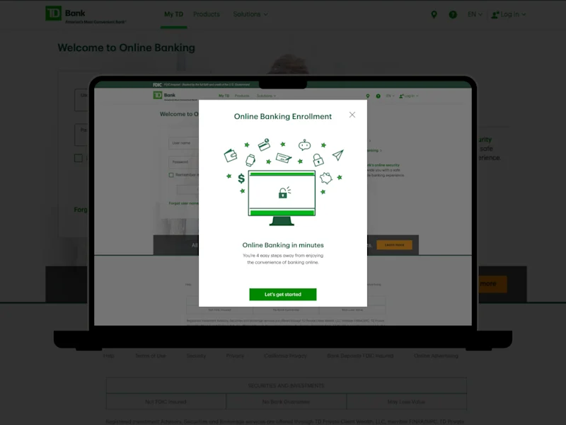 Cover image for Redesign of TD Bank's Online Banking Enrollment