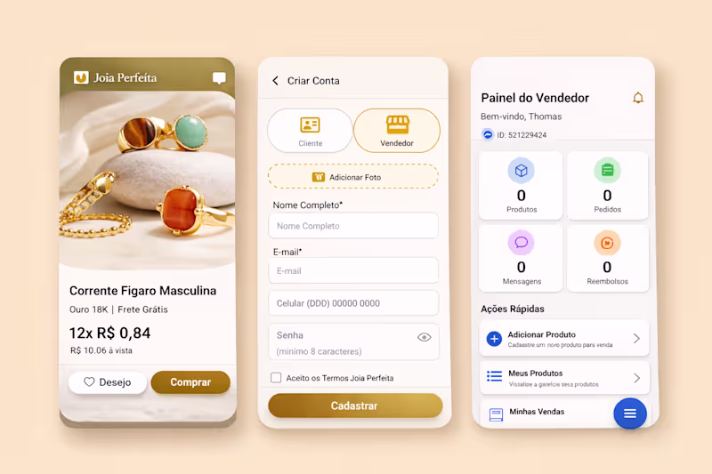 Cover image for Jewelry E-Commerce App (Dynamic Gold
