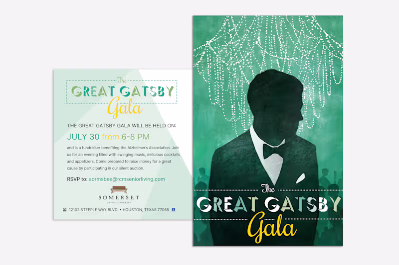 Cover image for 'Great Gatsby' Fundraiser Direct Mailer