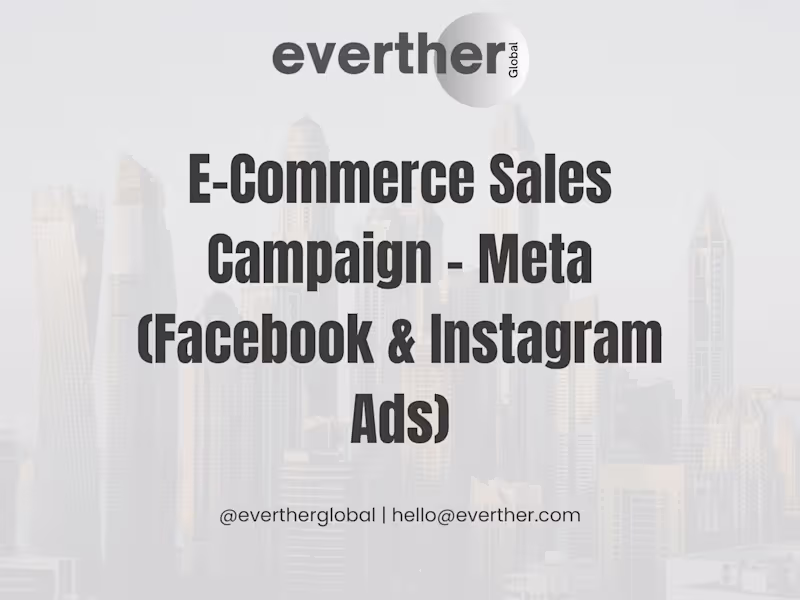 Cover image for E-Commerce Sales Campaign – Meta (Facebook & Instagram Ads)