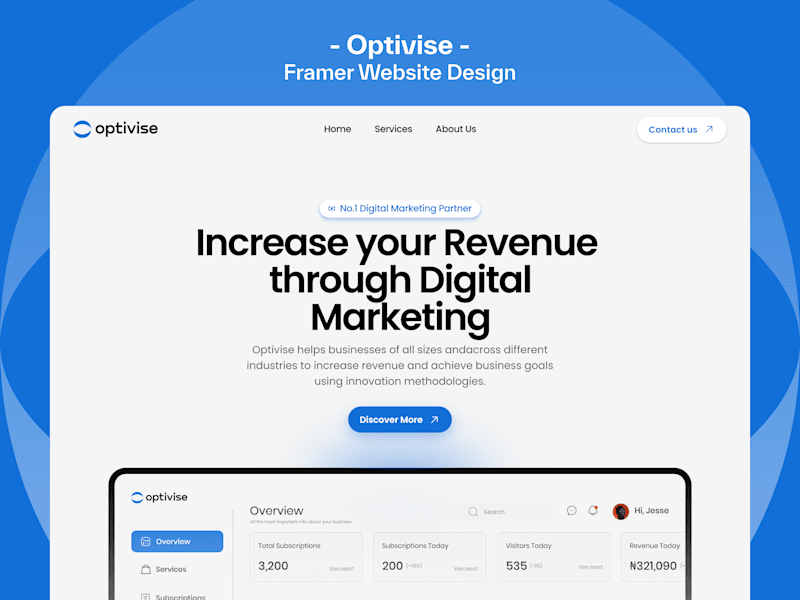 Cover image for Optivise Landing Page Design and Development