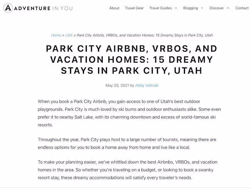 Cover image for 15 Dreamy Stays in Park City - Adventure in You