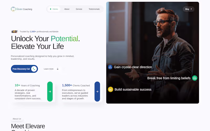 Cover image for Elevare Coaching Website Template