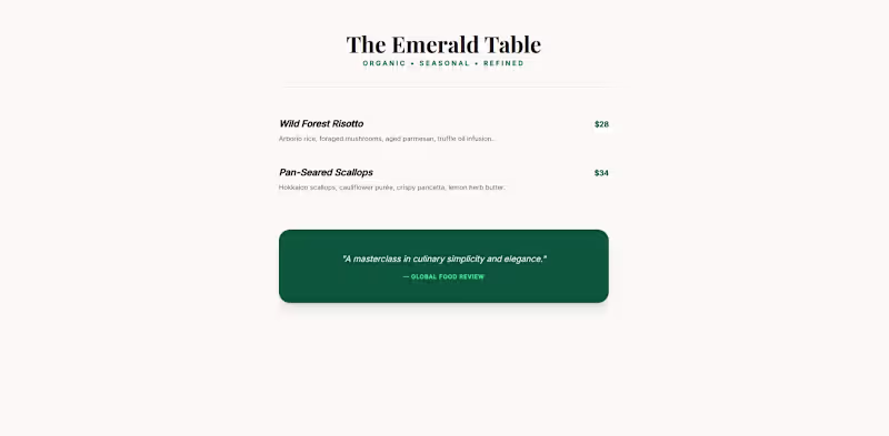 Cover image for "A Sophisticated Digital Menu For