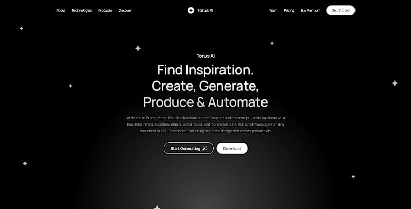 Cover image for Torus AI Landing Page Design