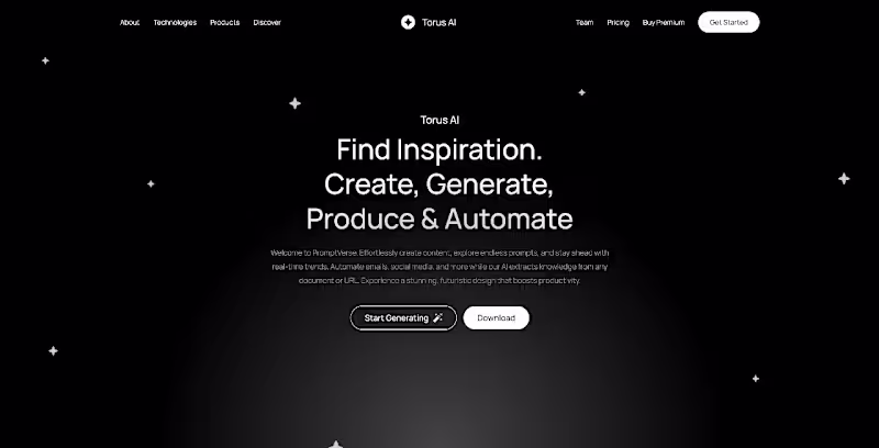 Cover image for Torus AI Landing Page Design