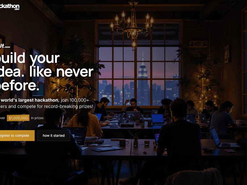 Cover image for hackathon.dev | (Landing Page Competition)