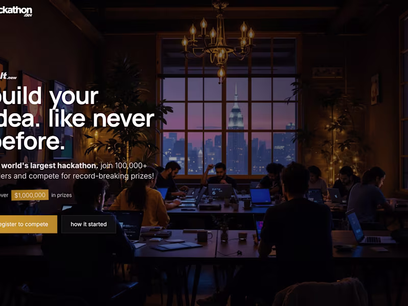 Cover image for hackathon.dev | (Landing Page Competition)