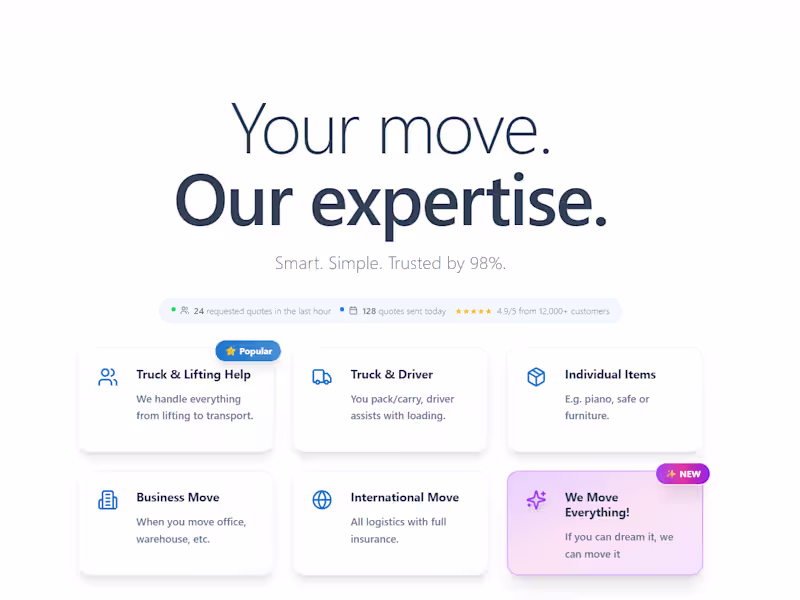 Cover image for BokaFlytthjälp.se - Swedish Moving Company Platform