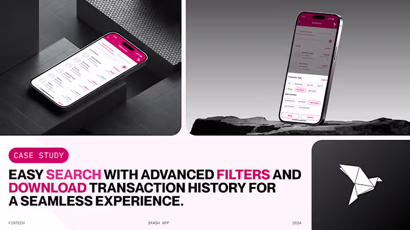 Cover image for Easy Search with Filters & Transaction History in bKash
