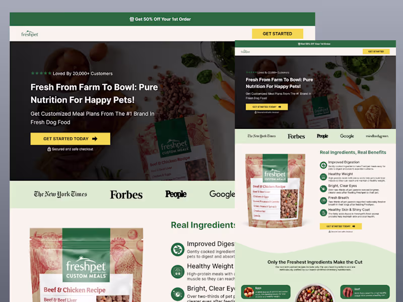 Cover image for Freshpet Landing page design and development