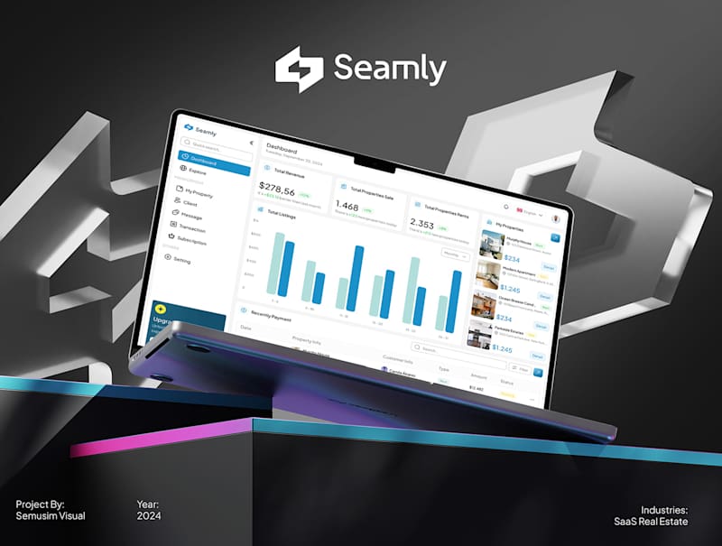 Cover image for Seamly - Real Estate Dashboard & Brand Identity Design