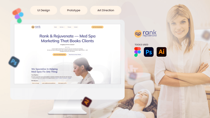 Cover image for Custom UI/UX Design for MedSpa Marketing Agency