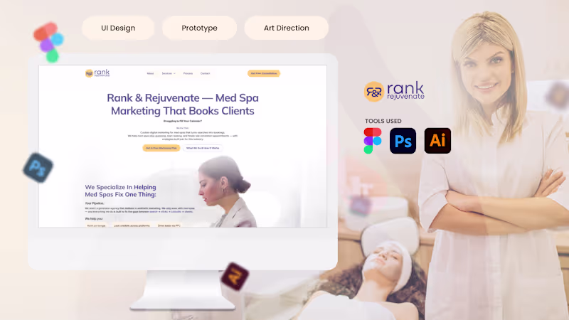 Cover image for Custom UI/UX Design for MedSpa Marketing Agency