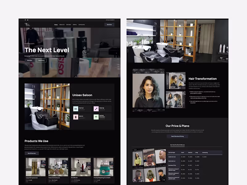 Cover image for Next Level Salon Website