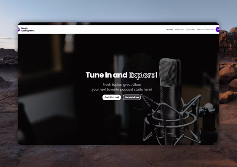 Cover image for Magic Spotlight - Podcast Studio Website Design