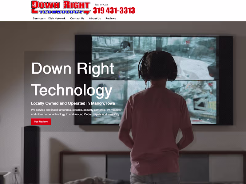 Cover image for Satellite Antenna Installer | Down Right Technology | Cedar Rap…