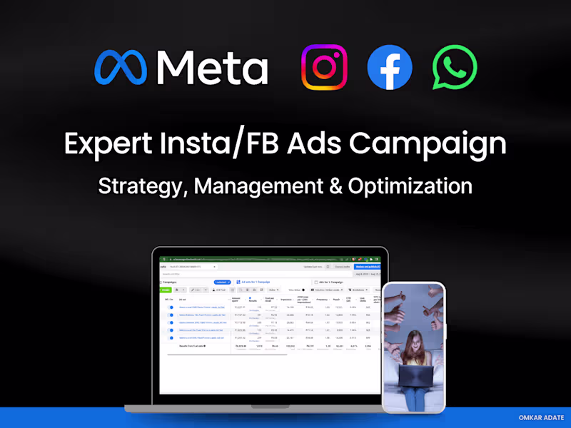 Cover image for Insta/Facebook Ads Campaign Expert - Strategy, & Optimization