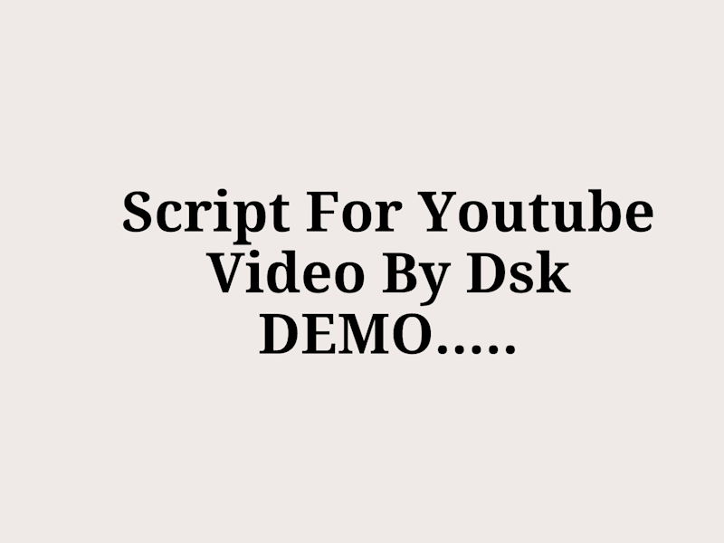 Cover image for Script Of YT Video By Dsk DEMO....... pdf