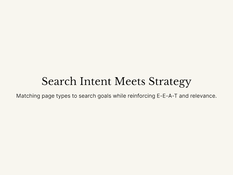 Cover image for Search Intent Strategy