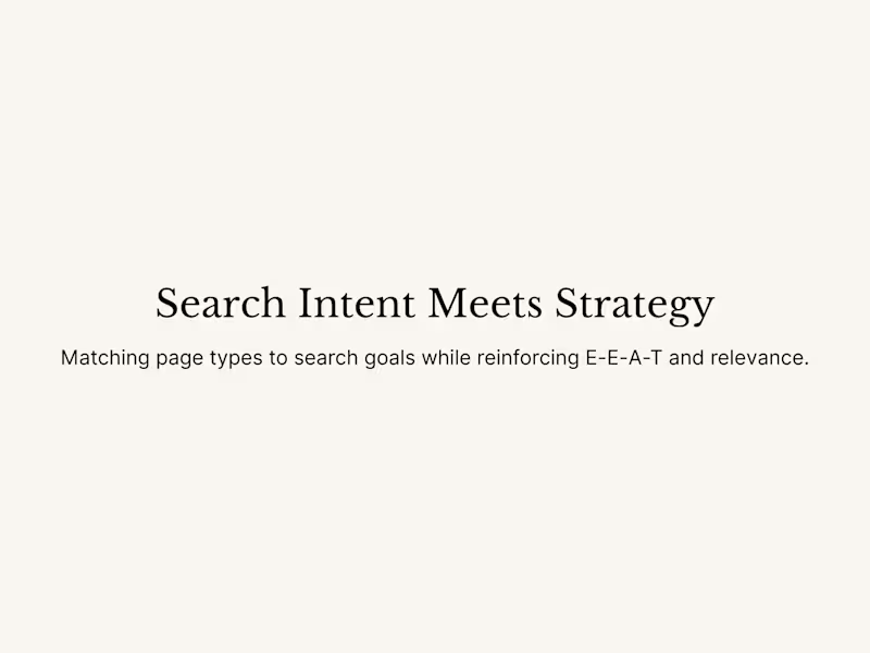 Cover image for Search Intent Strategy