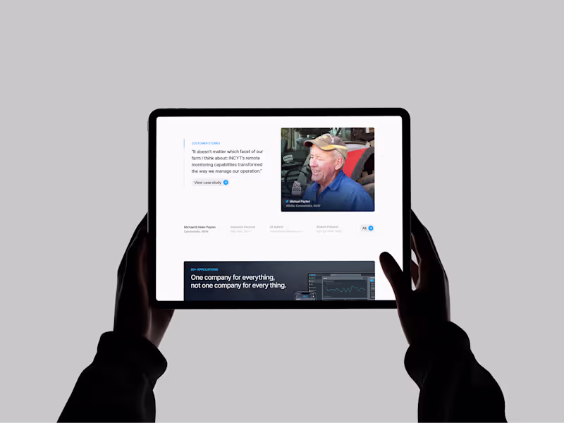 Cover image for Customer testimonials section for INCYT.