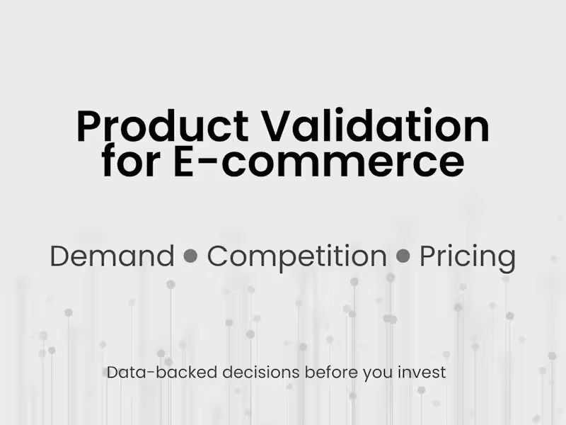 Cover image for Market & Supplier Validation for New Products