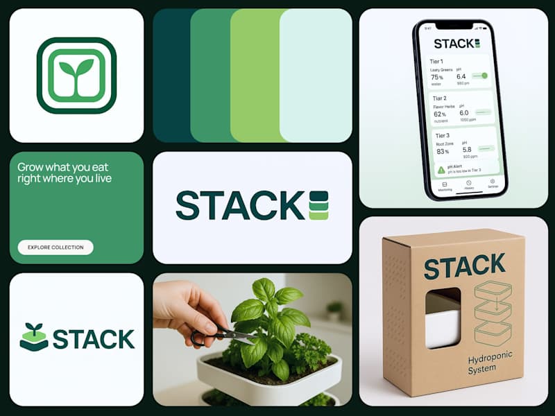 Cover image for Brand Identity and UX Mobile Design for STACK Hydroponic System