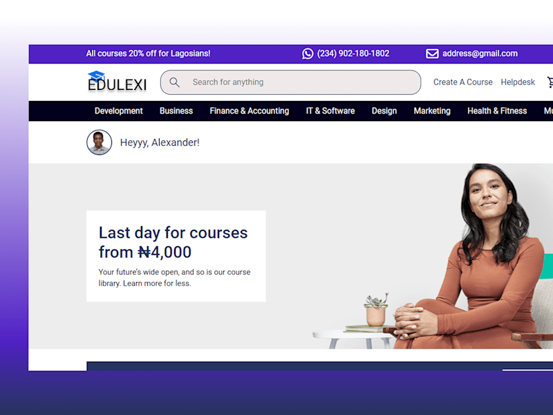 Cover image for EDULEXI ~ Udemy clone UI