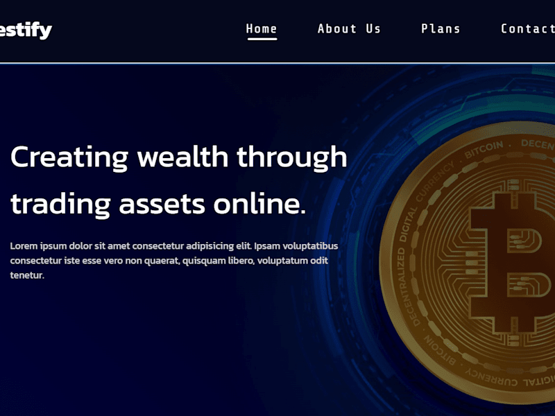 Cover image for ReactJs Investment Website