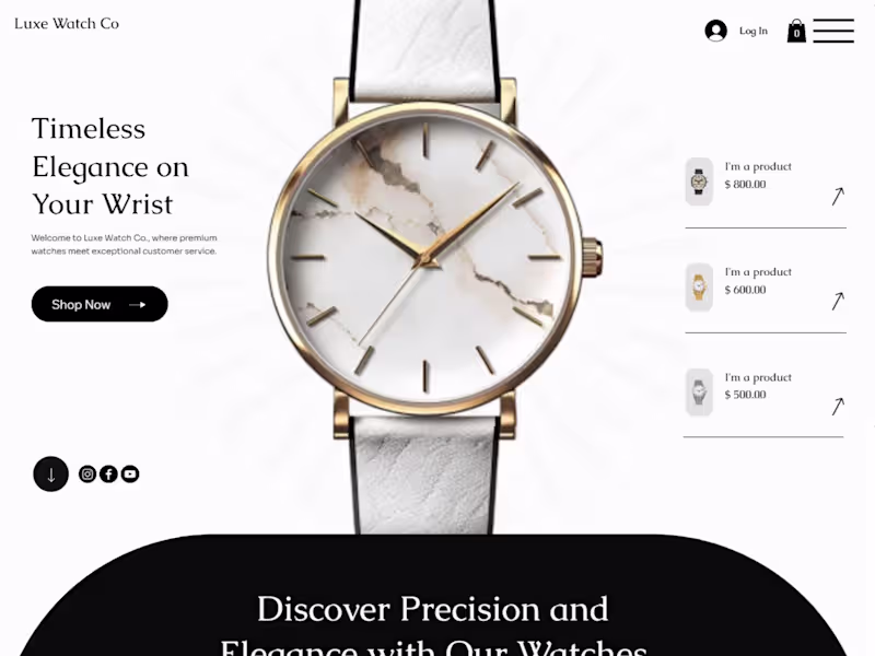 Cover image for Luxe Watch Co - Classic Watch Store Build on WIX Studio