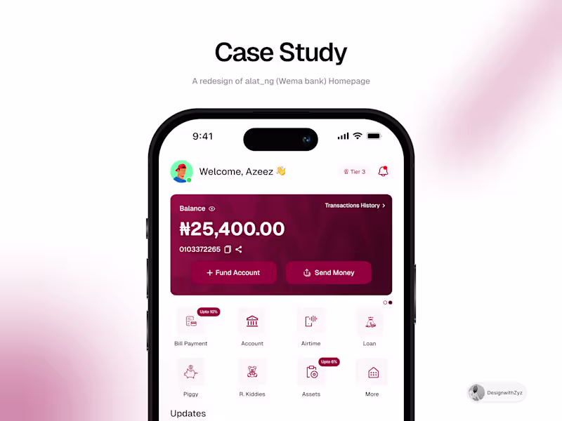 Cover image for Case Study on an existing fin app (Redesign)
