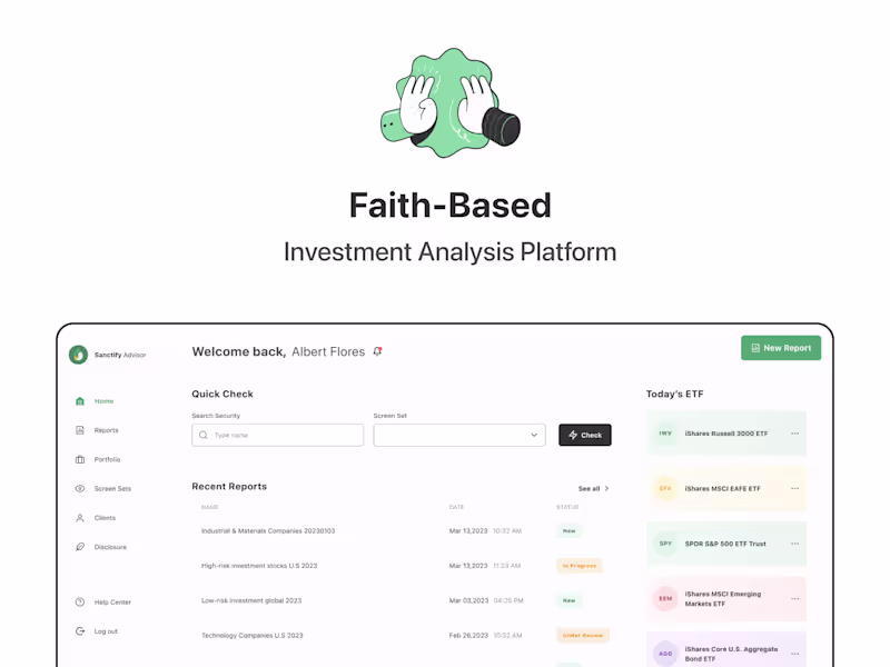 Cover image for Faith-based Investment Web App