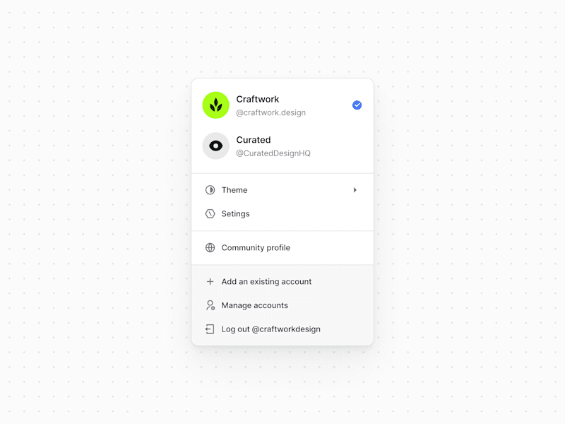 Cover image for Account menu
