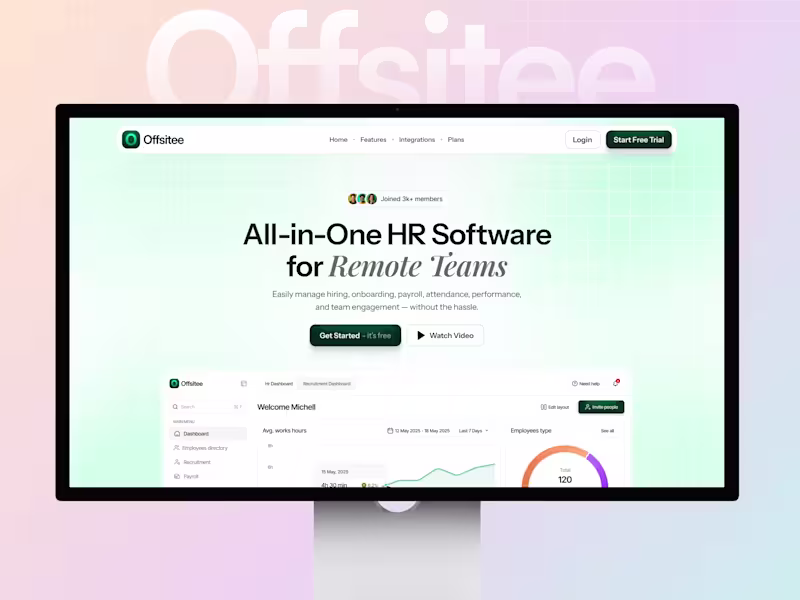 Cover image for Offsitee SaaS Landing Page Design