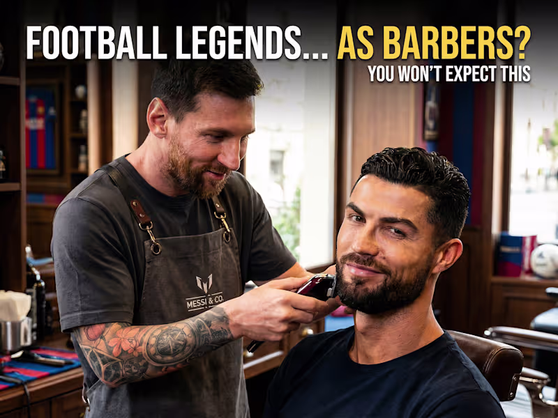 Cover image for When football icons step into the barbershop…