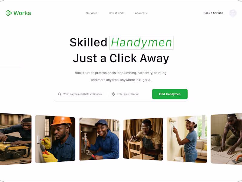 Cover image for Worka — responsive landing and hero designed for a two-sided...