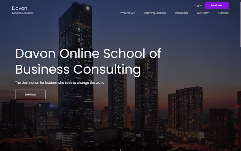 Cover image for Davon : Business Consulting School
