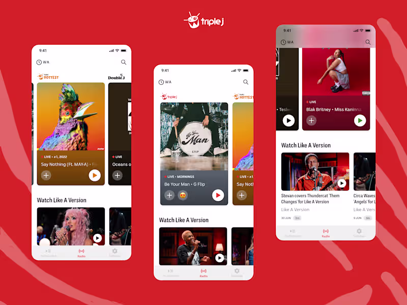 Cover image for triple j app home page redesign