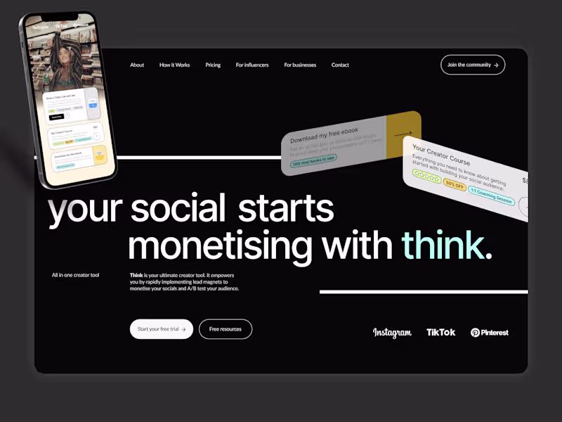 Cover image for Think - Unconventional SAAS Website