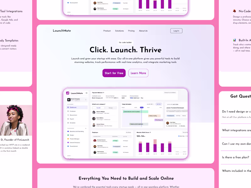 Cover image for Saas platform No code website builder website