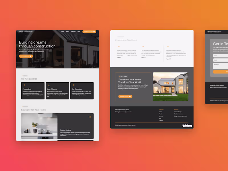 Cover image for Athens Construction - Modern and Responsive Website Design