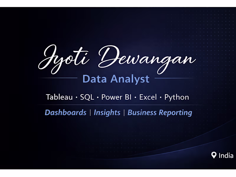 Cover image for I will create an interactive dashboard in Tableau / Power BI