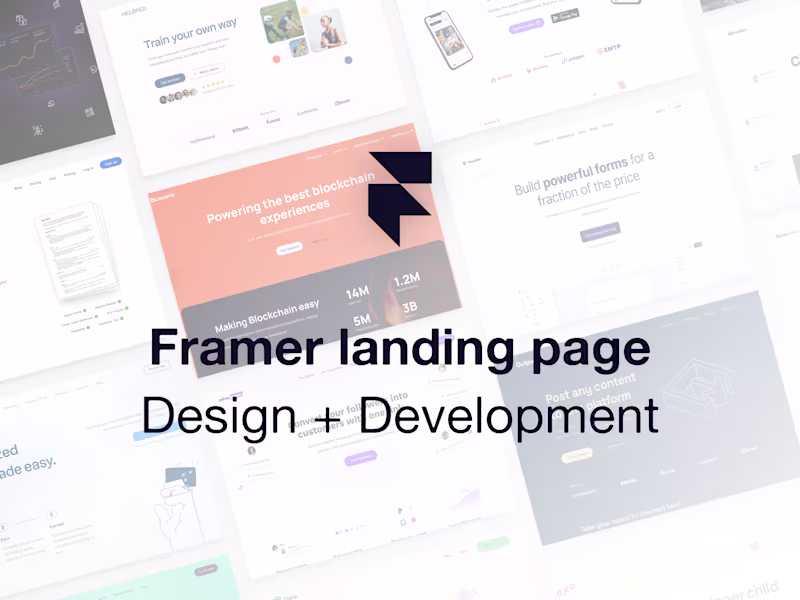 Cover image for Framer Landing Page Design