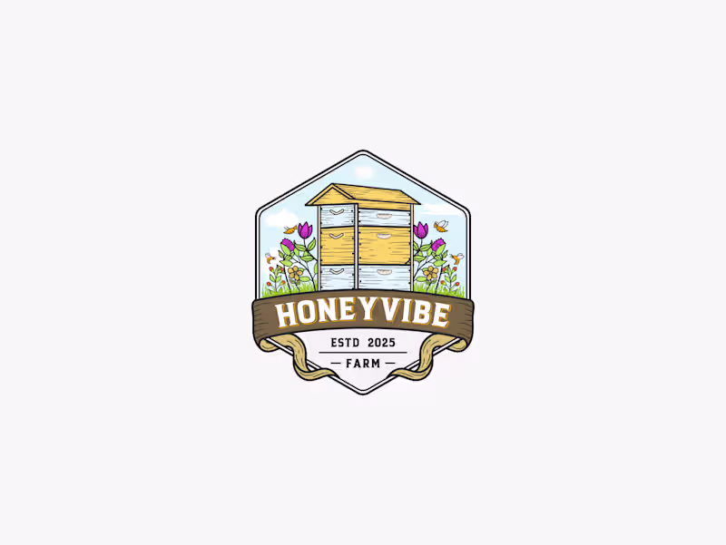 Cover image for Hand-Drawn Vintage Logo for Honey Farm