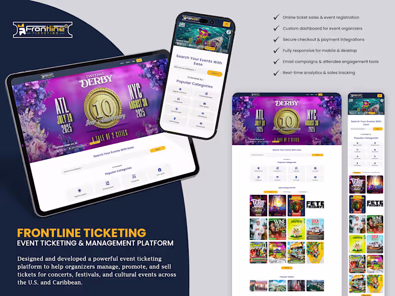 Cover image for Frontlineticketing Website Development