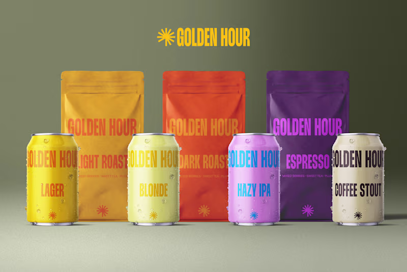 Cover image for Brand Identity and Packaging for Golden Hour Brewing