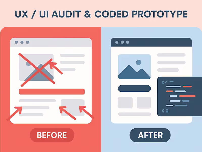 Cover image for UX/UI Audit + Coded Prototype (1 Screen)