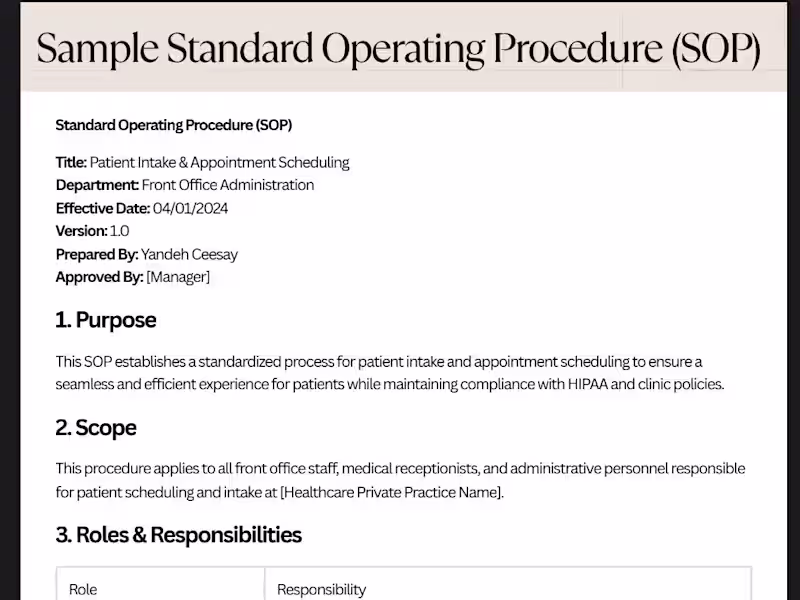 Cover image for Standard Operating Procedure (SOP)