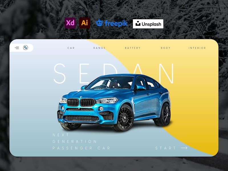 Cover image for BMW Sedan Car Website Design